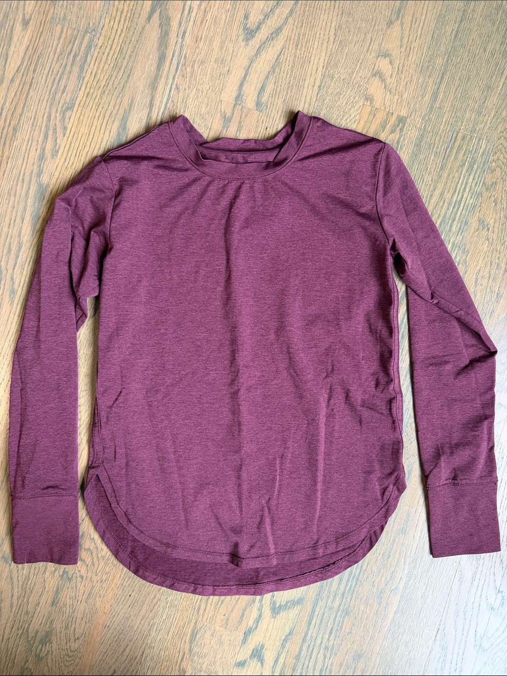 Long-Sleeve Crew Neck Top - Plum